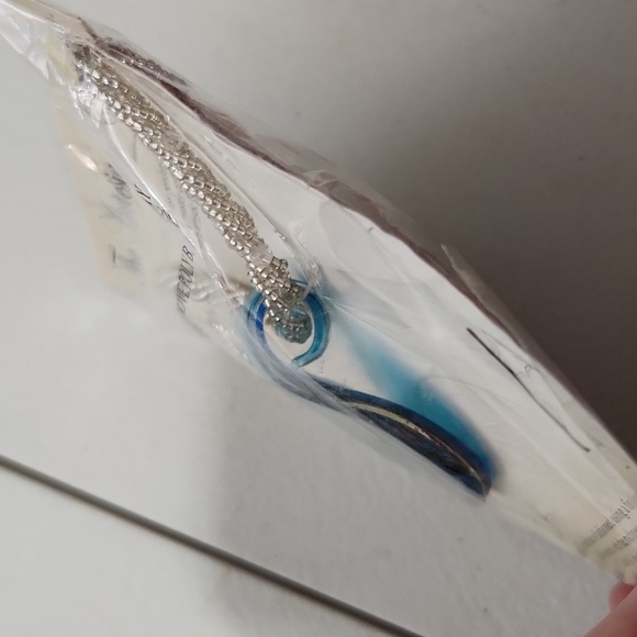 The Artesian Collection Necklace Glass Blown New Glass Pendant Blue White - Picture 4 of 6